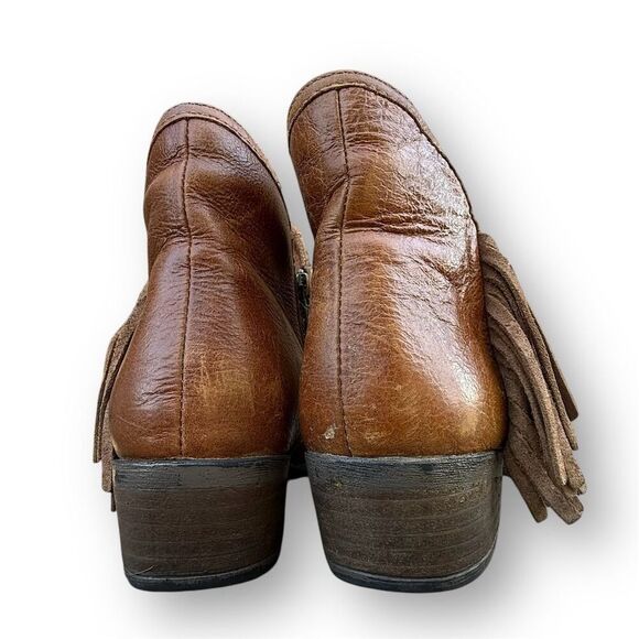 Sterling River Women's Brown Leather Fringe Ankle Cowboy Boots Size 6 - Picture 7 of 13